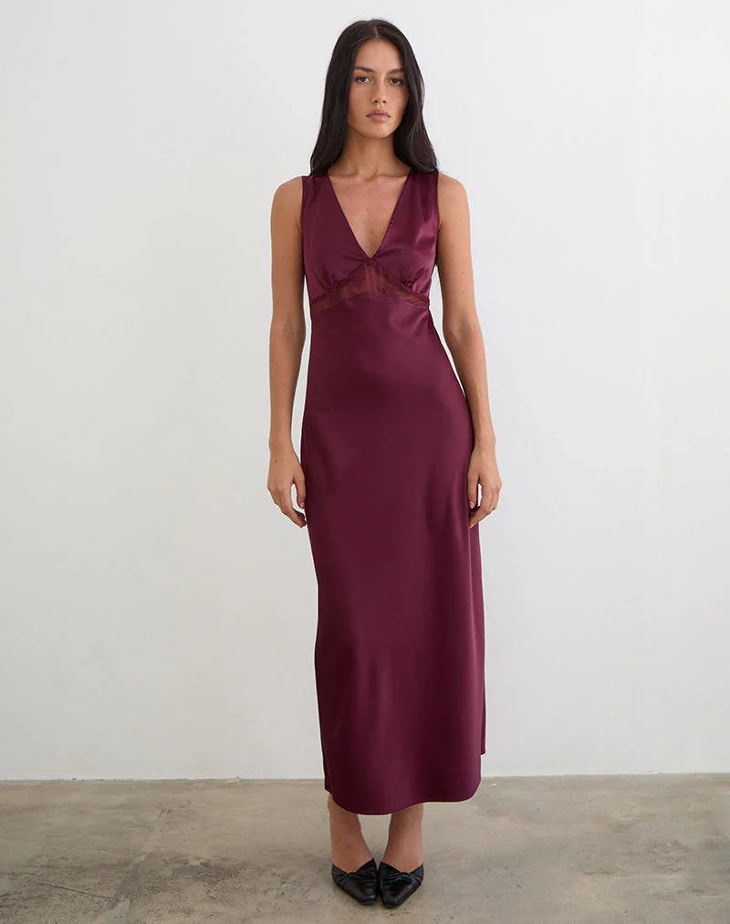 Zarita Satin-Maxikleid in Zinfandel - Image 2