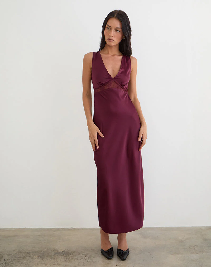 Zarita Satin-Maxikleid in Zinfandel - Image 3