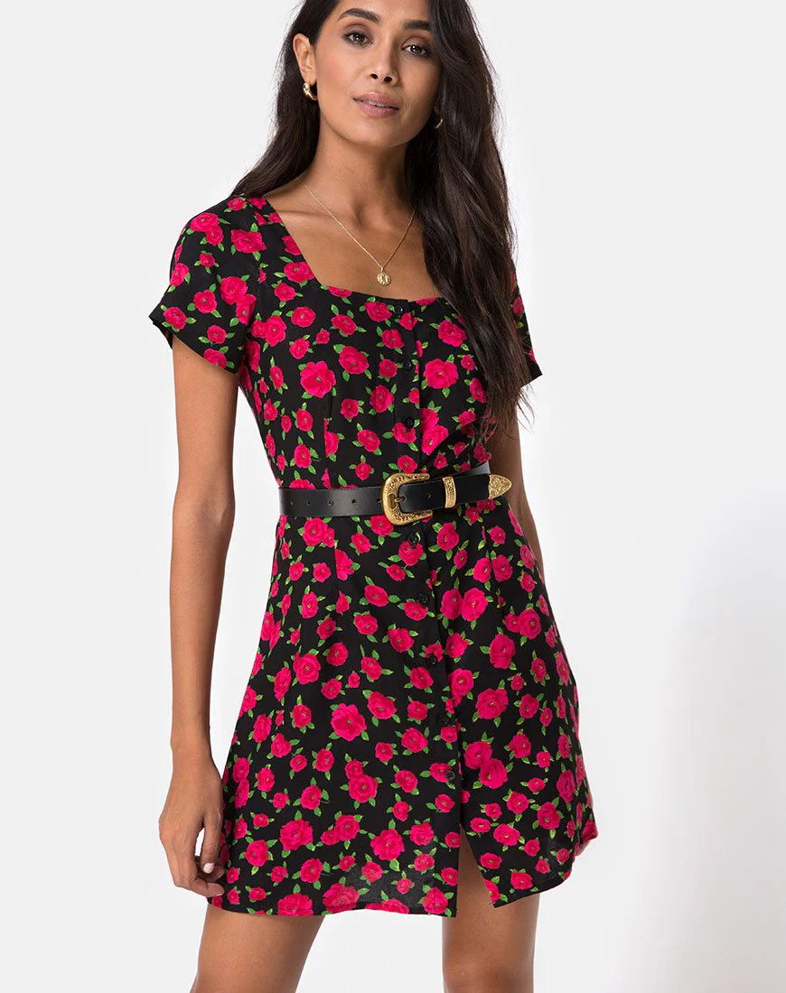 Zavacca Kleid in Rot Blüte