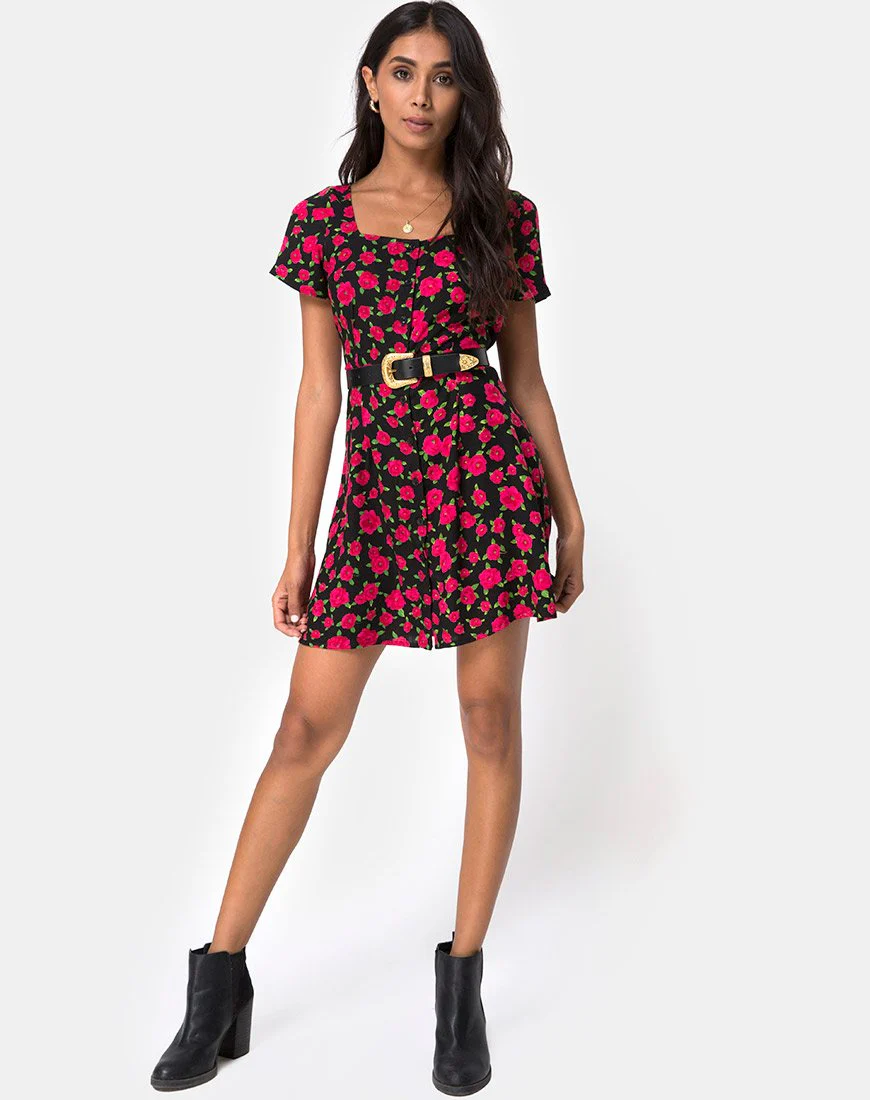 Zavacca Kleid in Rot Blüte - Image 3