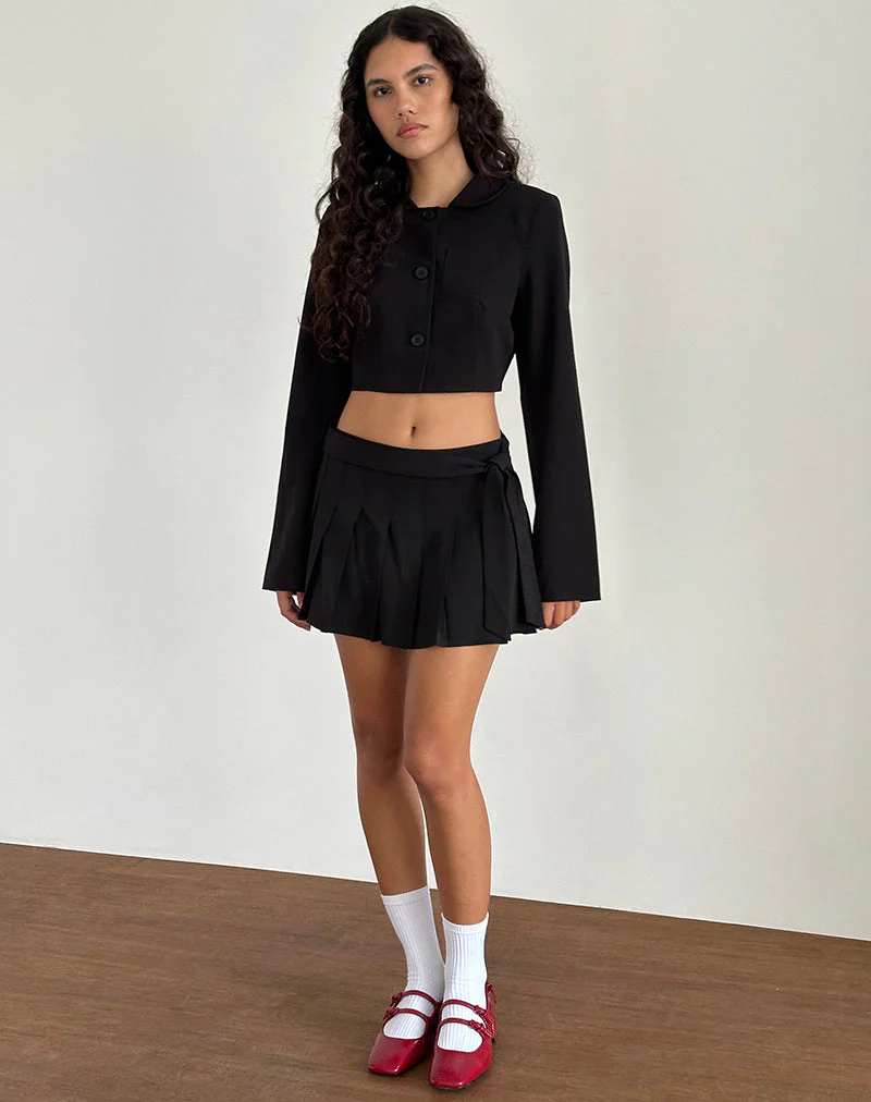 Zaviya Gekürzte Jacke in Schwarz - Image 2