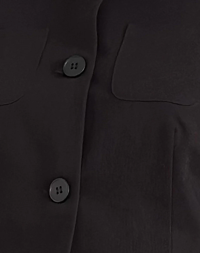 Zaviya Gekürzte Jacke in Schwarz - Image 5