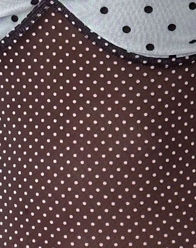 Zeina Cami Top in Blau Schwarz Basic Polka - Image 5
