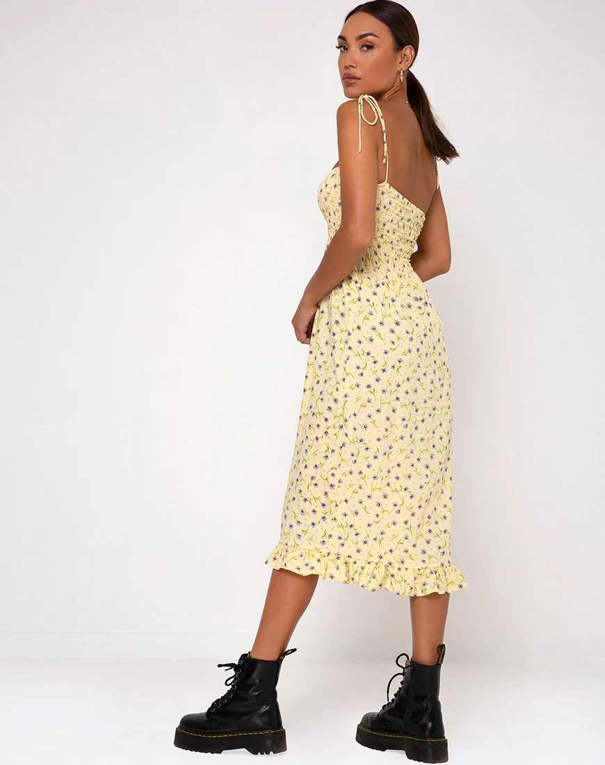 Zenith Kleid in Wild Flower Lemon Drop - Image 4