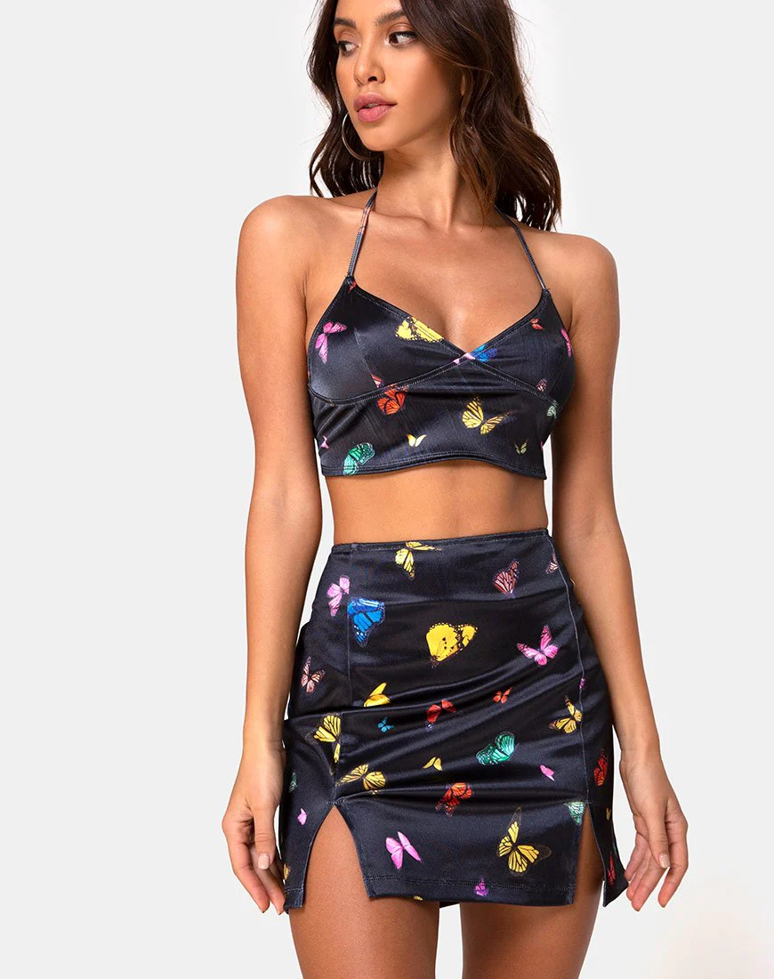 Zida Rock aus Satin Stretch Schwarz Schmetterling - Image 3