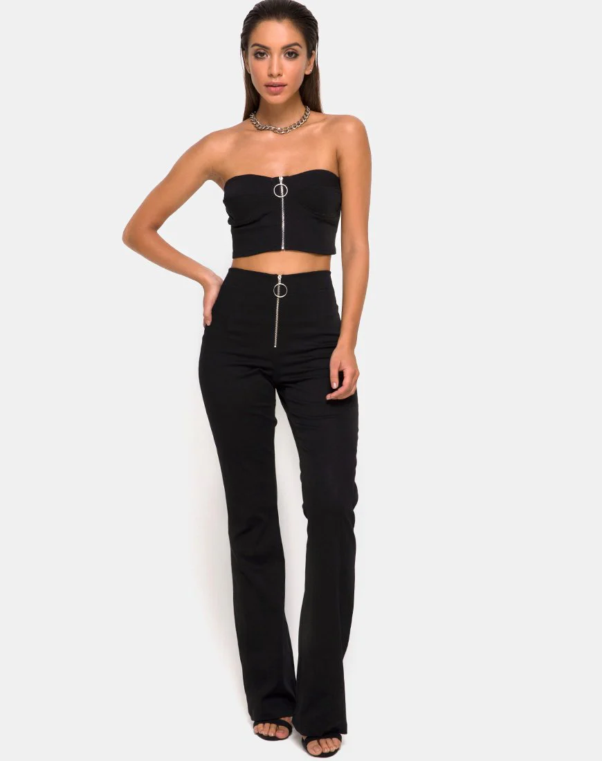 Zipshi Crop Top in Schwarz - Image 3