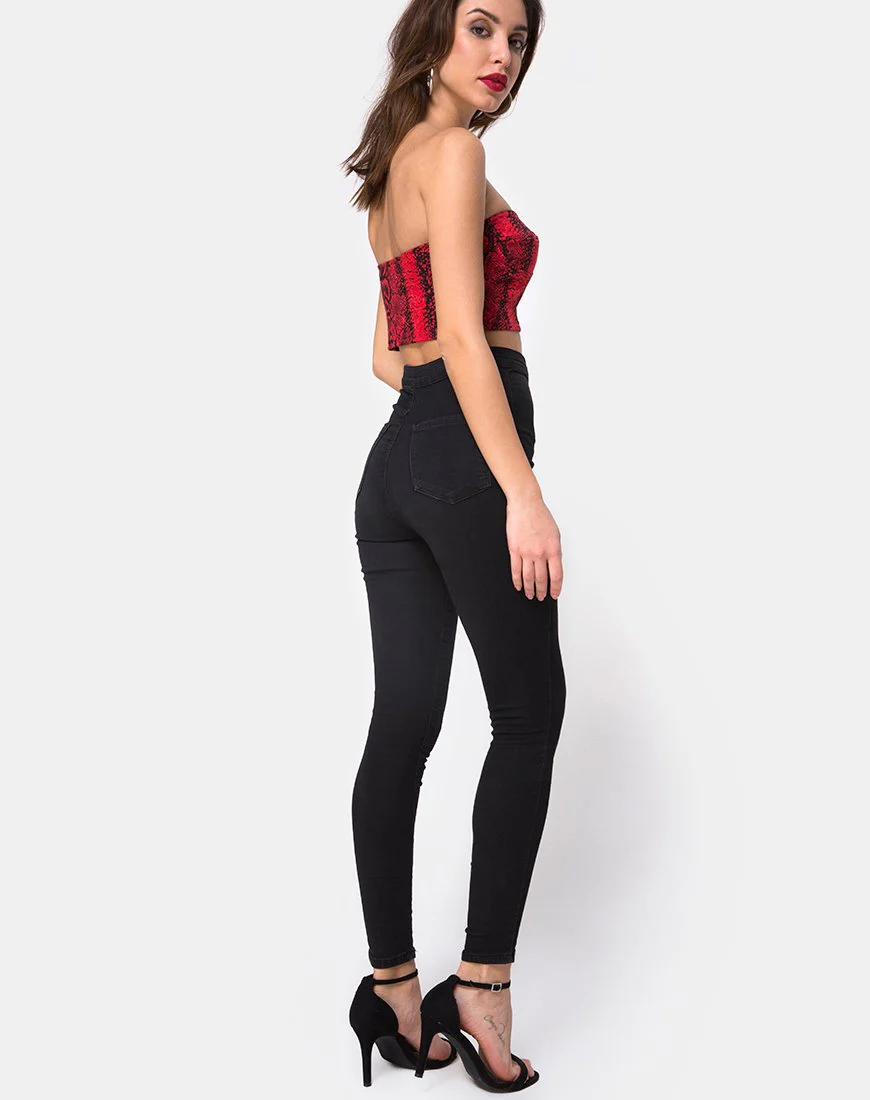 Zipshi Crop Top in Schlangenrot - Image 4