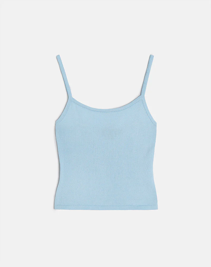 Ziva Strick-Cami-Westenoberteil in Blau - Image 4