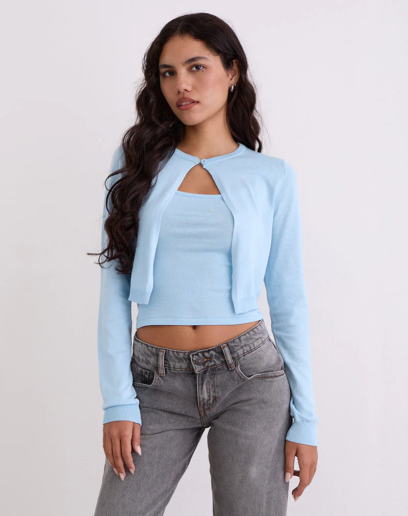 Ziva Strick-Cami-Westenoberteil in Blau - Image 5