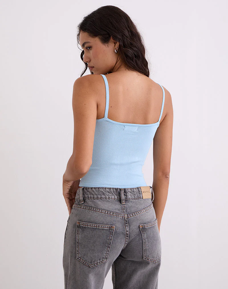 Ziva Strick-Cami-Westenoberteil in Blau - Image 6