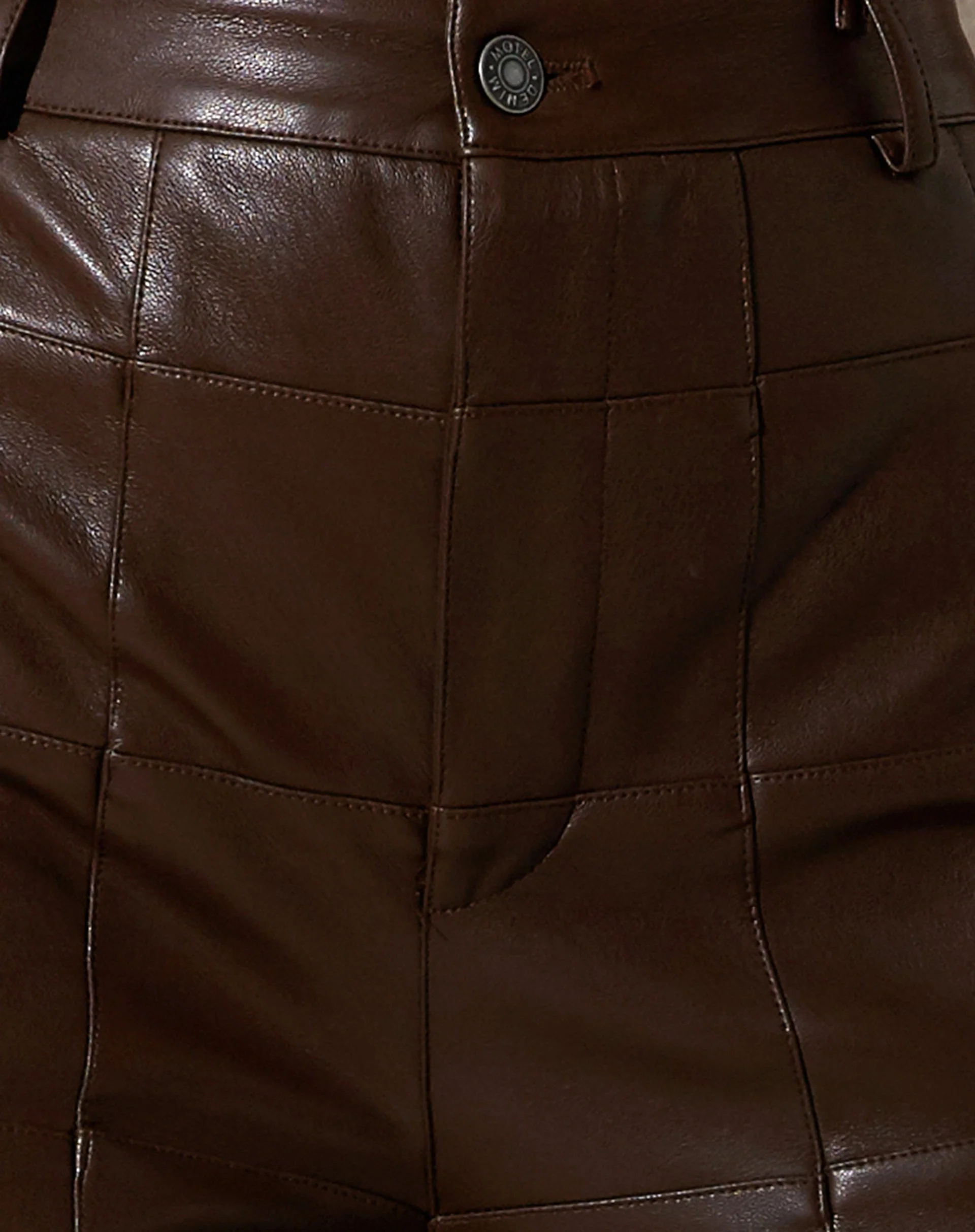 Zolo Hose aus PU Patchwork Choco Brown - Image 7