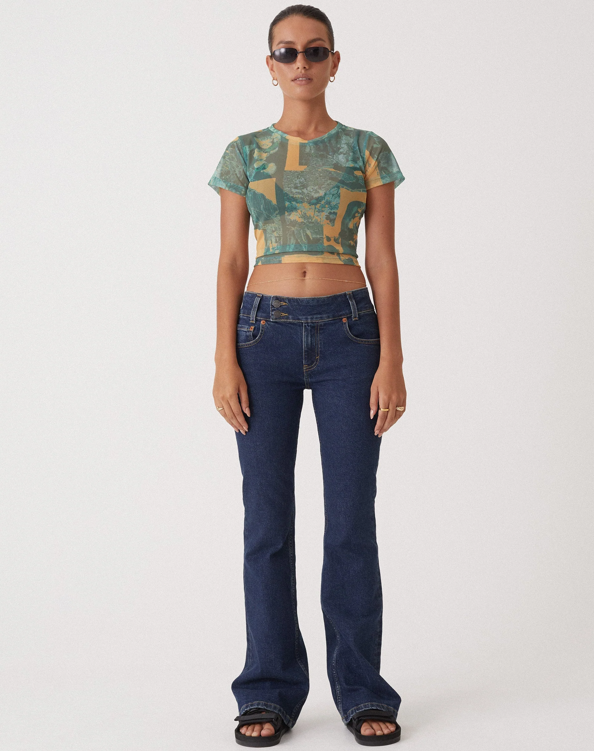 Motel x Olivia Neill Zora Top in Collage Floral Schatten Grün - Image 4