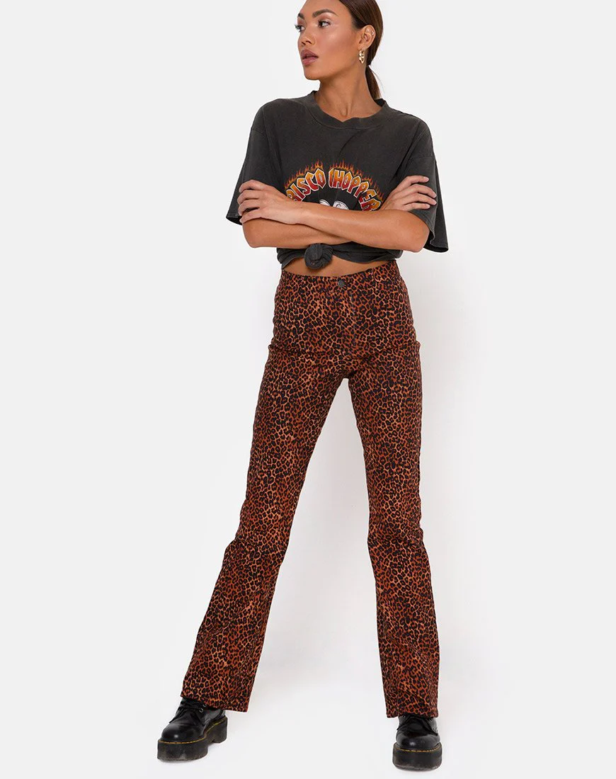 Zoven Hose in Ditsy Leopard Orange - Image 3
