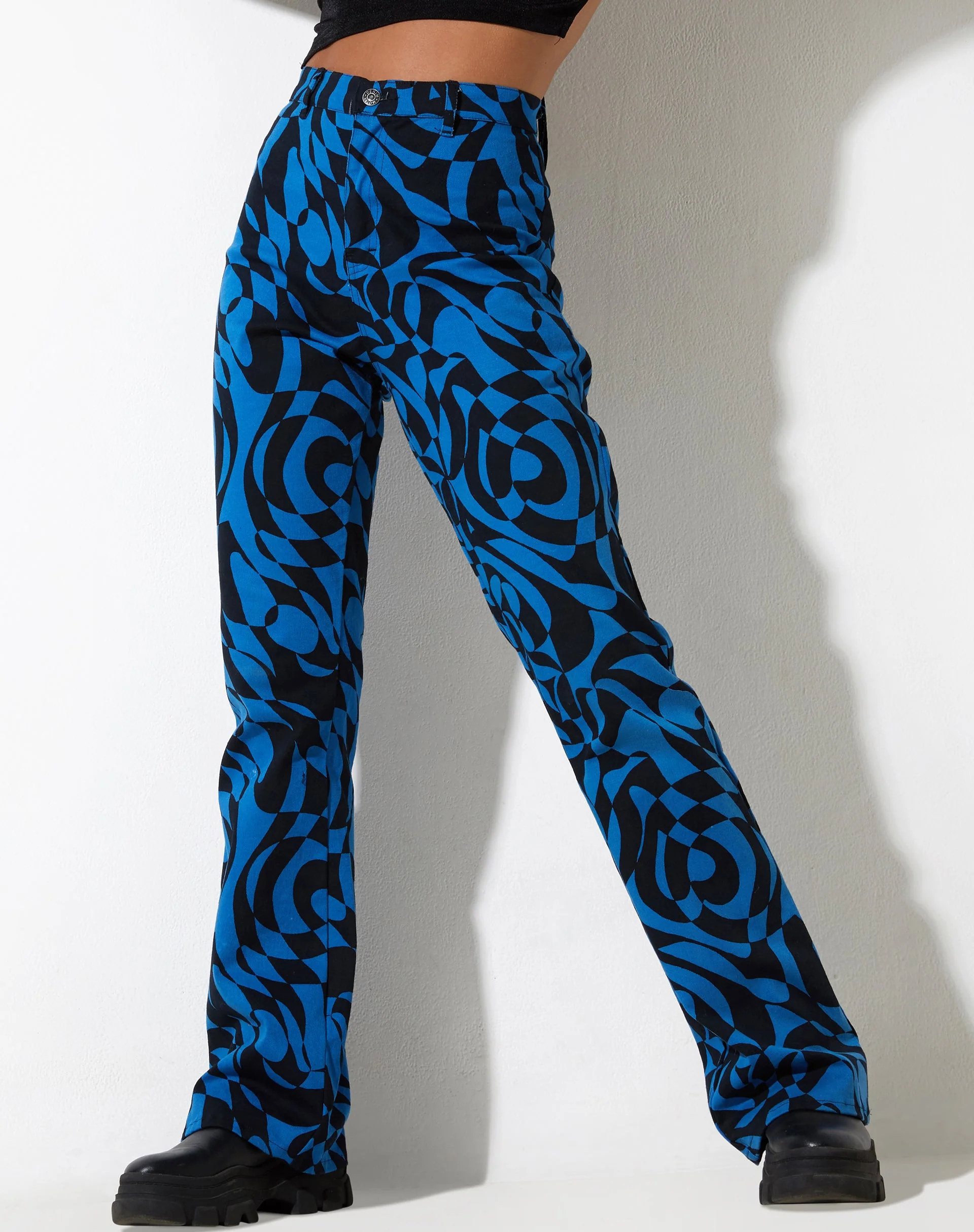 Zoven-Hose in unregelmäßigem Optic Blue - Image 5