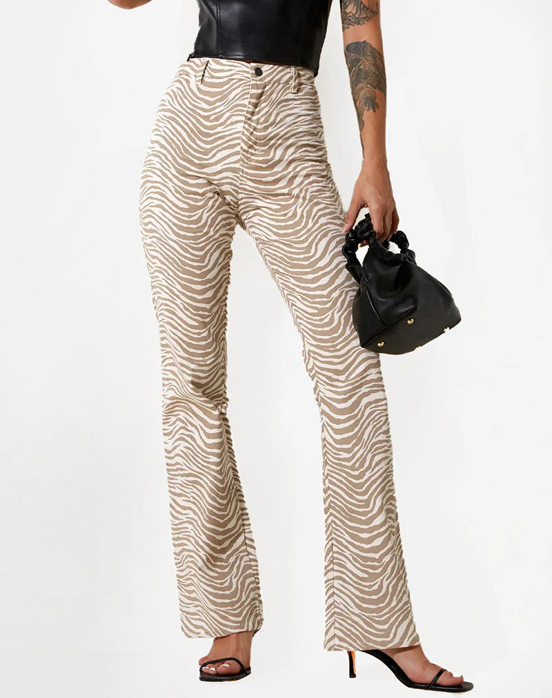Zoven Schlaghose in Tonal Zebra
