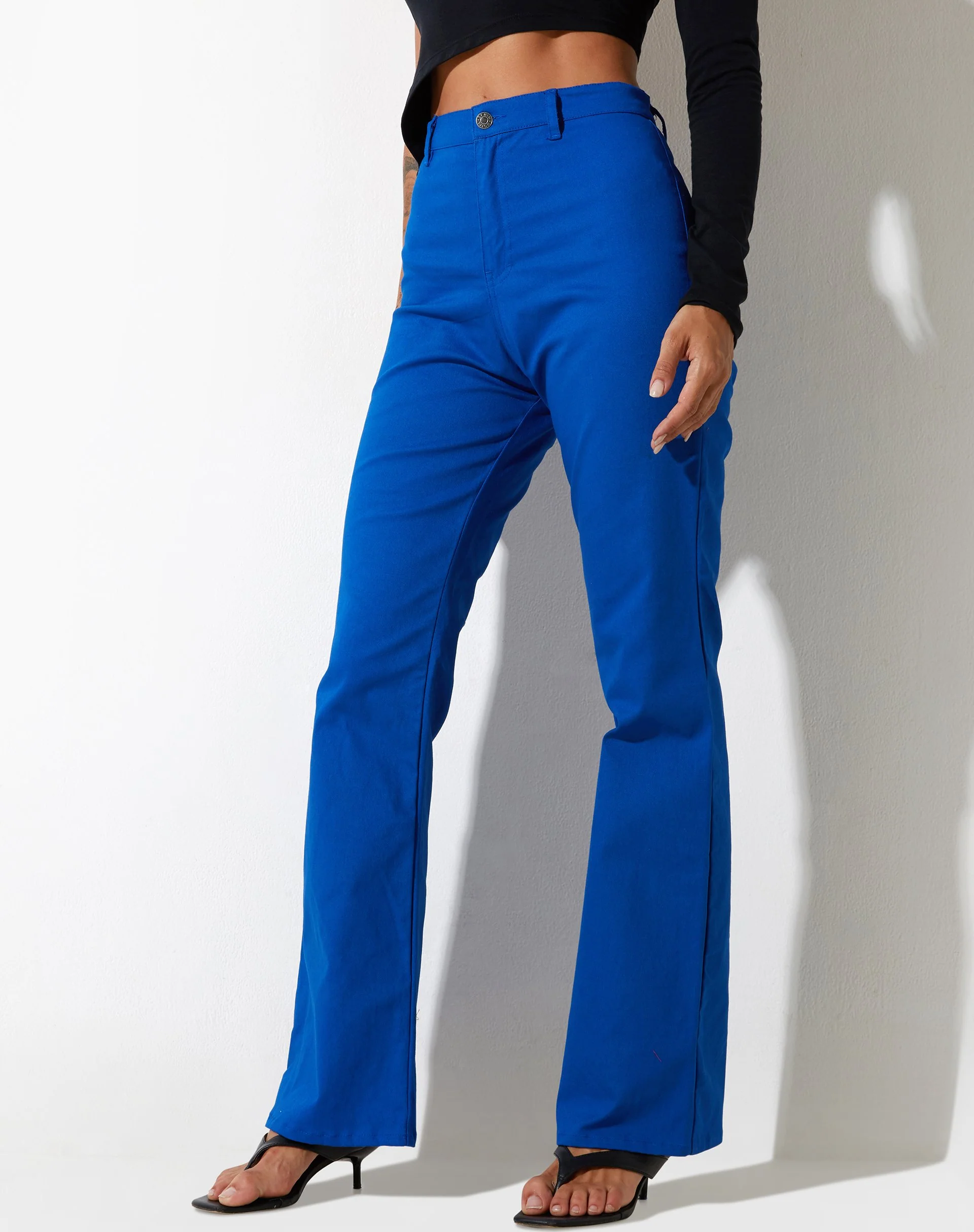 Zoven Schlaghose aus Twill kobaltblau - Image 3