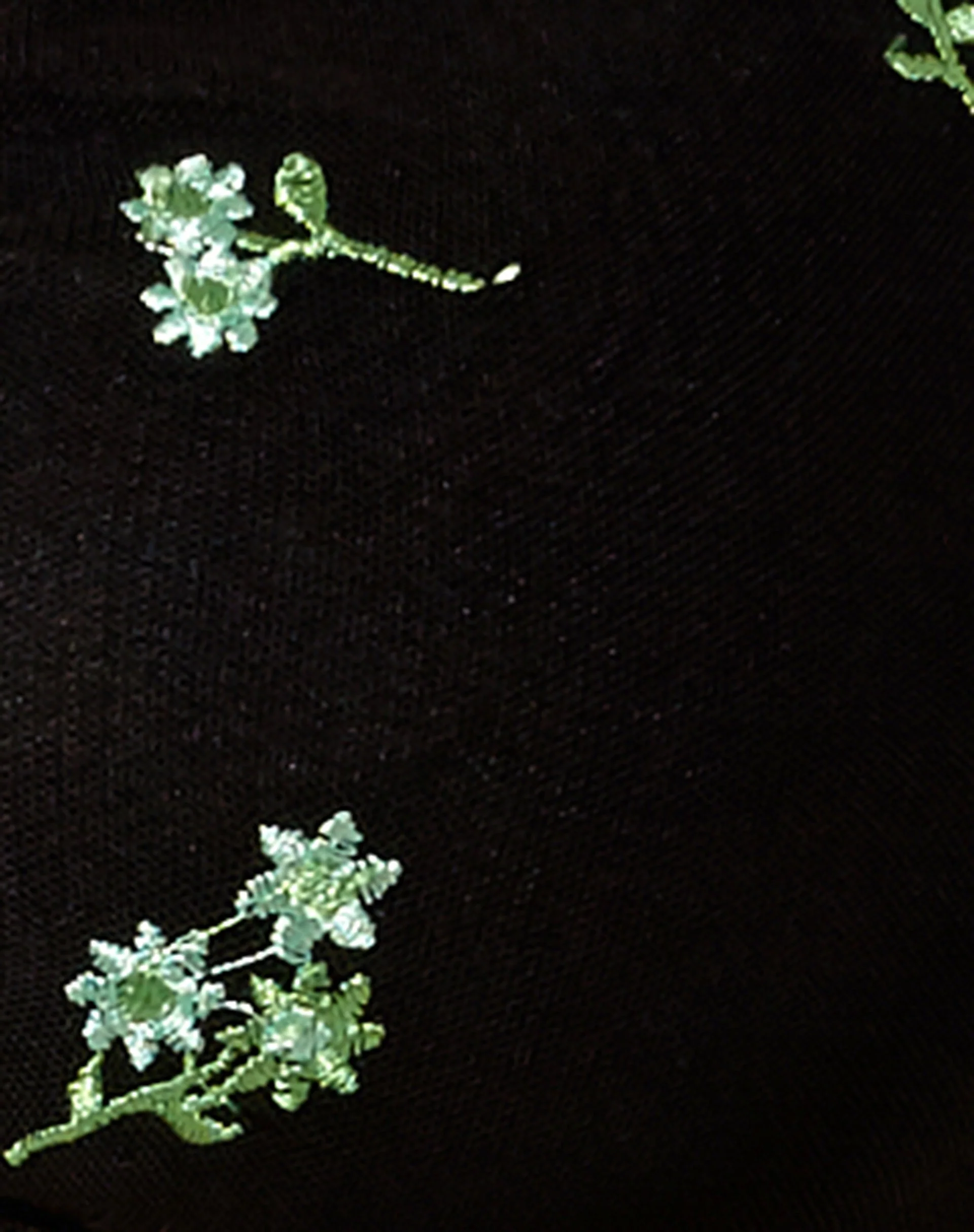 Zule Crop Top in Schwarz Daisy Lime Embro - Image 6