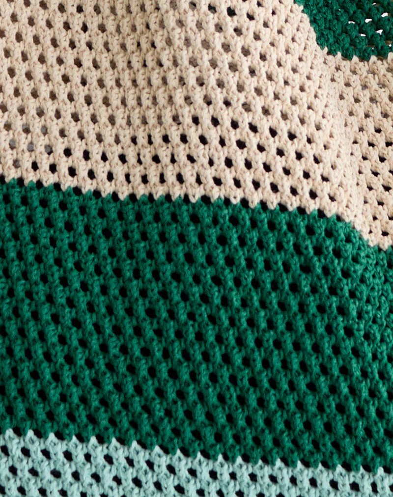Zuni Stricktasche in Streifen Grün Blau - Image 6